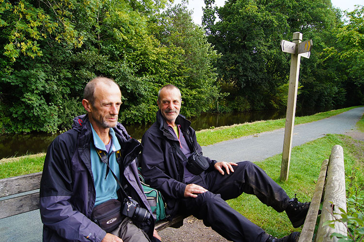 Thoughtful Dave and Steve relax by the towpath