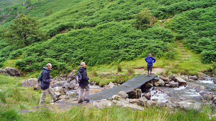 Clapper bridge over Nant Cadair