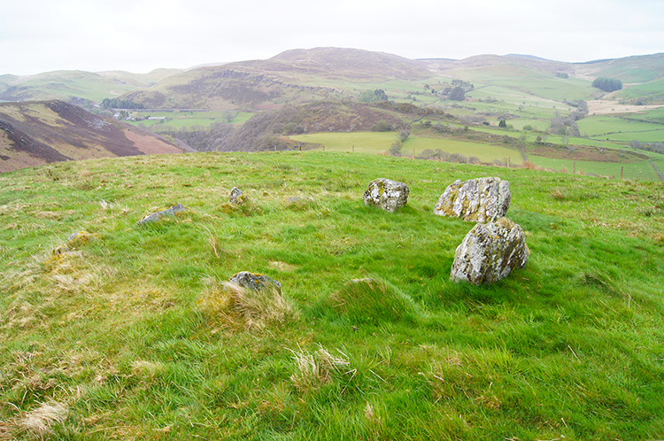 Unmarked stone circle on Bryn Bras