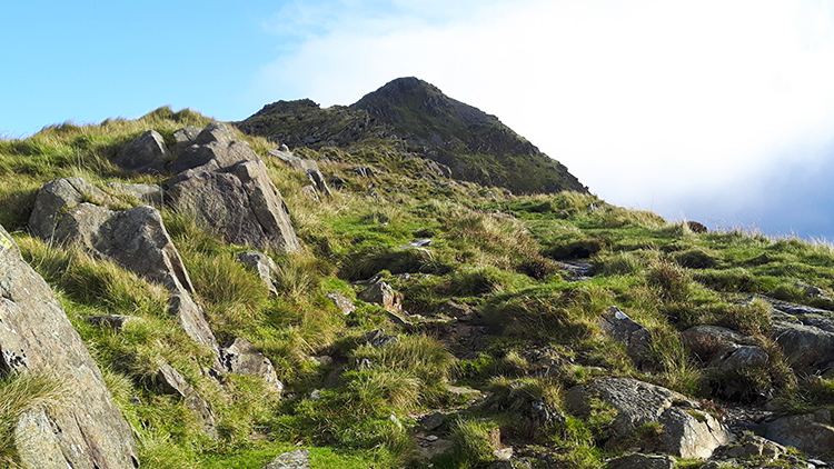 On the steep part of the climb