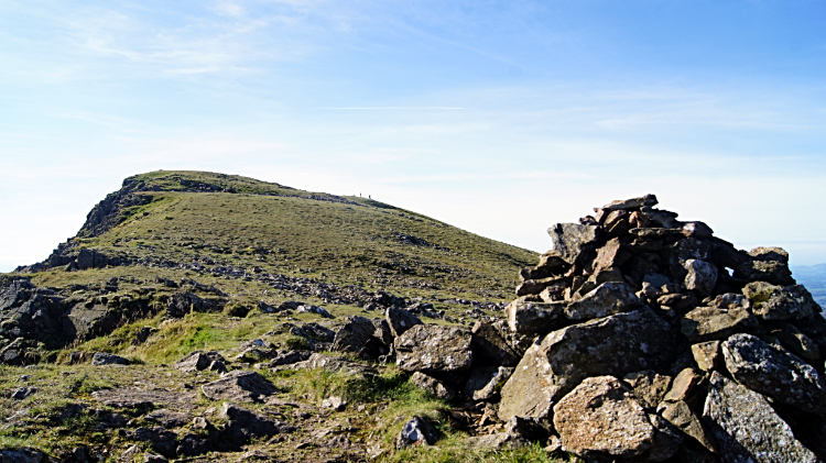 First sight of the summit of Moel Hebog