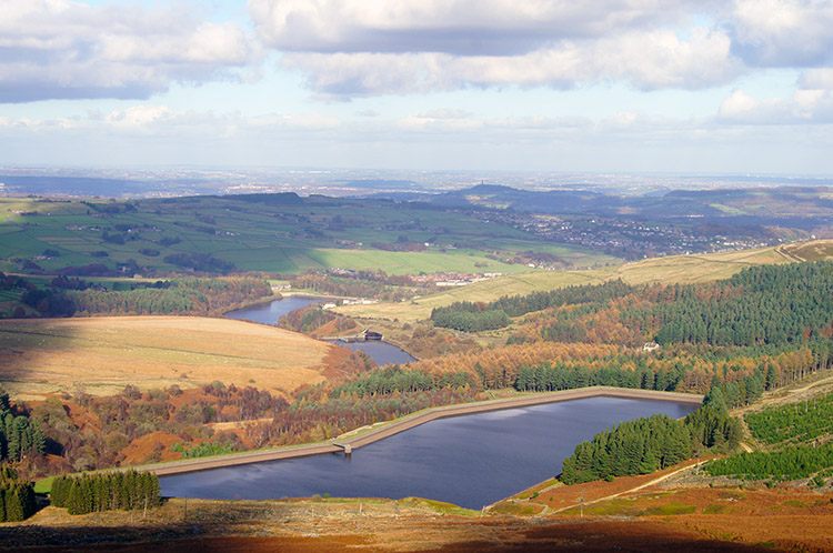 Looking down on Yateholme Reservoir