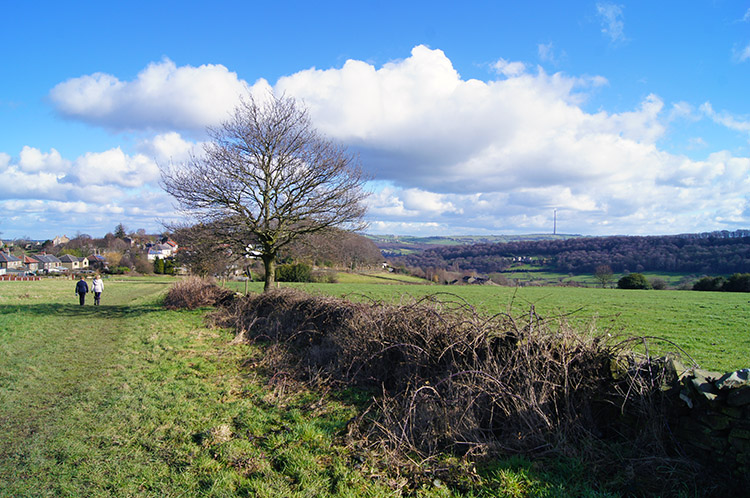 Walking from Castle Hill to Almondbury Common