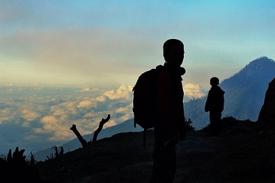 High above the clouds